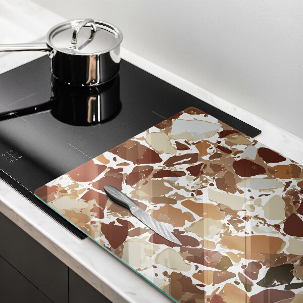 Protetor de fogão de vidro Pontos decorativos de pedra