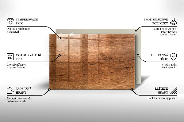 Protetor de fogão de vidro Textura de madeira