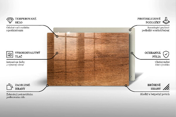 Protetor de fogão de vidro Textura de madeira