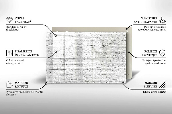 Protetor de fogão de vidro Parede de tijolos