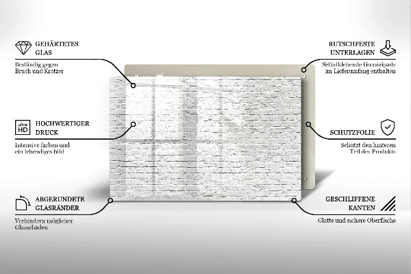 Protetor de fogão de vidro Parede de tijolos
