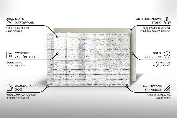 Protetor de fogão de vidro Parede de tijolos