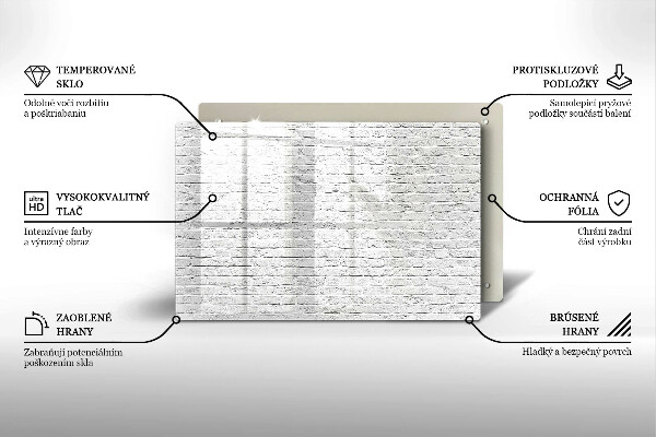 Protetor de fogão de vidro Parede de tijolos