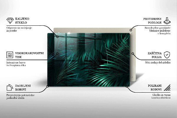 Protetor para fogão de vidro Folhas selvagens da selva
