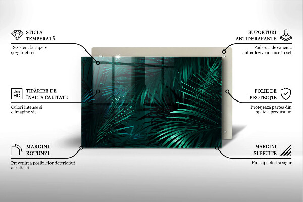 Protetor para fogão de vidro Folhas selvagens da selva