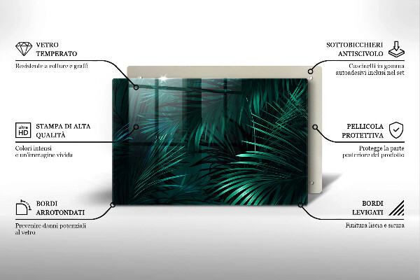 Protetor para fogão de vidro Folhas selvagens da selva