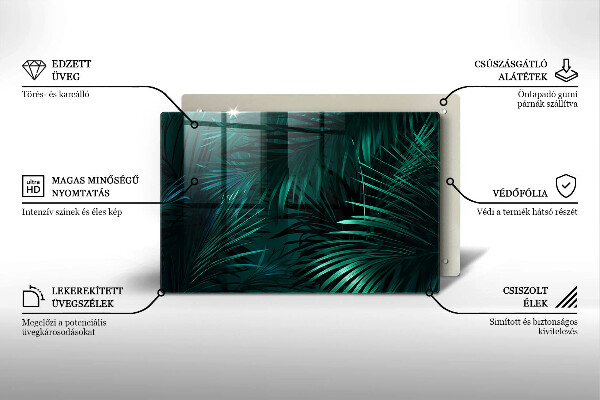 Protetor para fogão de vidro Folhas selvagens da selva