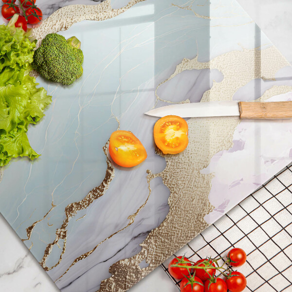 Protetor de fogão de vidro Mármore pastel