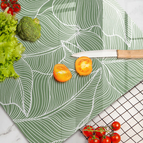 Protetor em vidro para fogão Folhas lineares