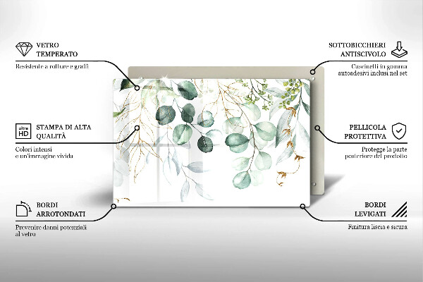 Cobertura placa vitrocerámica Plantas pintadas