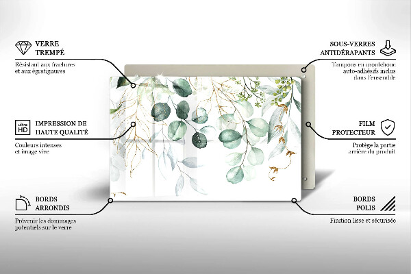Cobertura placa vitrocerámica Plantas pintadas