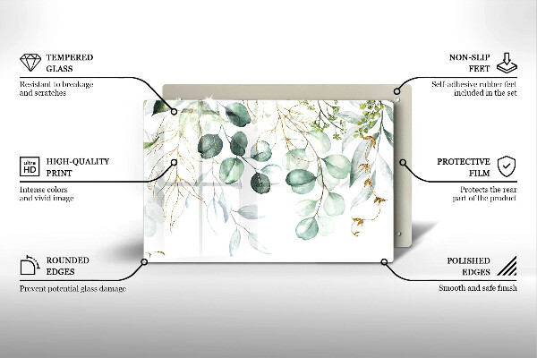 Cobertura placa vitrocerámica Plantas pintadas