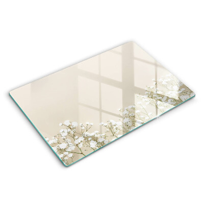 Protetor para fogão de vidro Flores boho de Gypsophila
