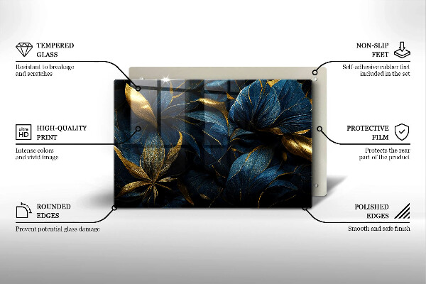 Cobertura placa vitrocerámica Folhas decorativas com ouro