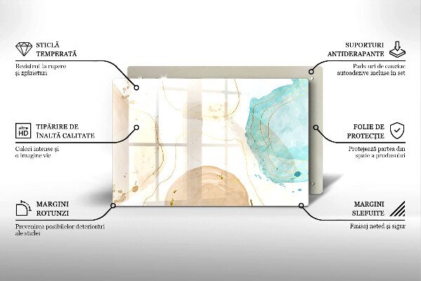 Protetor para fogão de vidro Formas boho brilhantes