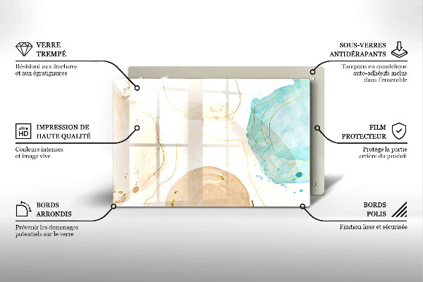 Protetor para fogão de vidro Formas boho brilhantes
