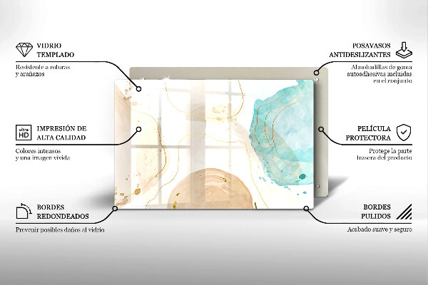 Protetor para fogão de vidro Formas boho brilhantes