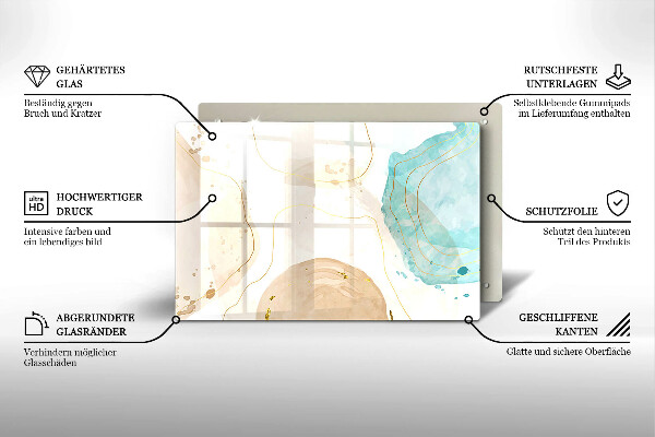 Protetor para fogão de vidro Formas boho brilhantes