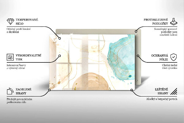 Protetor para fogão de vidro Formas boho brilhantes