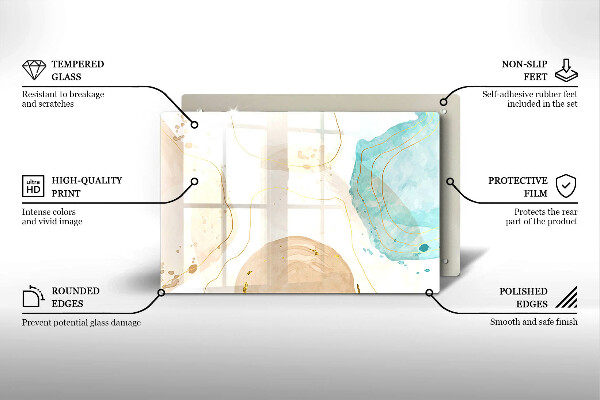 Protetor para fogão de vidro Formas boho brilhantes