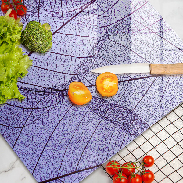 Protetor de fogão de vidro Folhas com nervuras