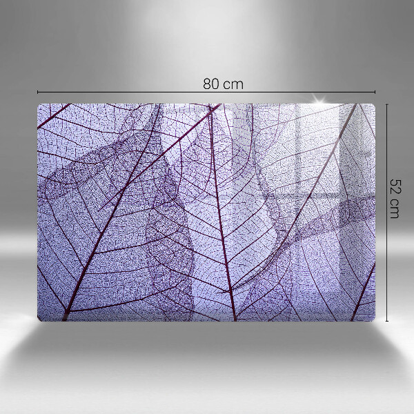 Protetor de fogão de vidro Folhas com nervuras