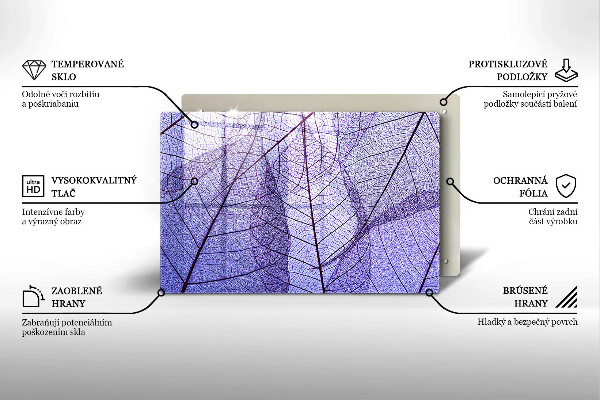 Protetor de fogão de vidro Folhas com nervuras