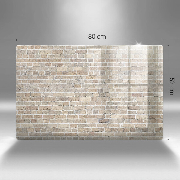 Protetor de fogão de vidro Parede de tijolos claros