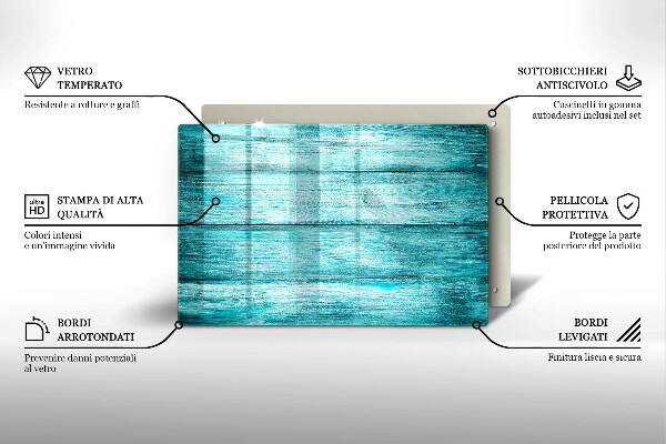Protetor para fogão de vidro Tábuas de madeira vintage