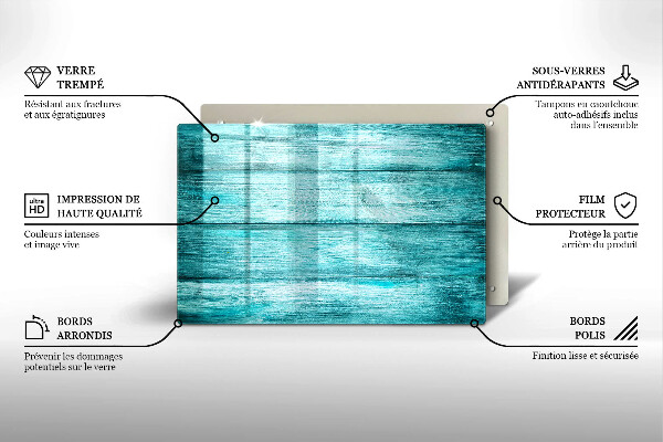 Protetor para fogão de vidro Tábuas de madeira vintage