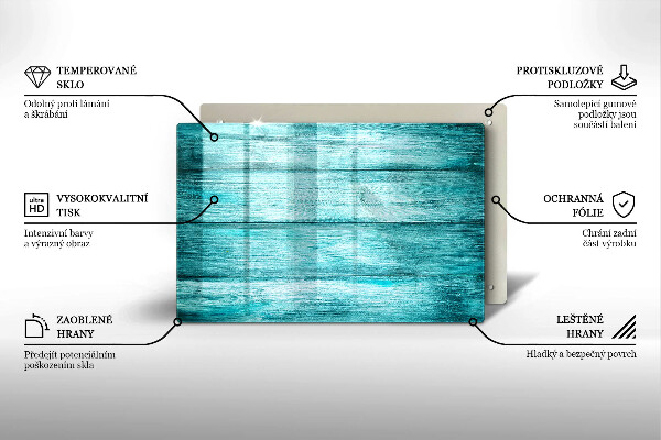 Protetor para fogão de vidro Tábuas de madeira vintage