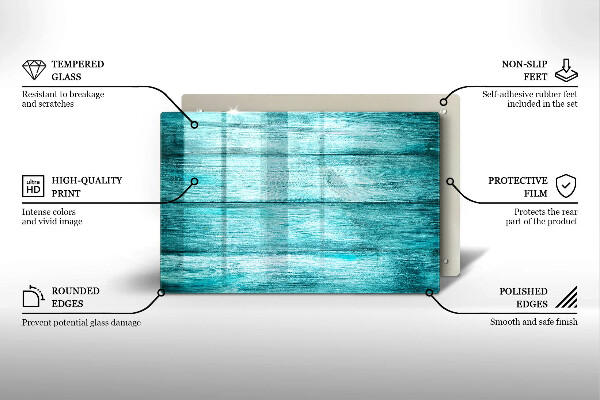 Protetor para fogão de vidro Tábuas de madeira vintage