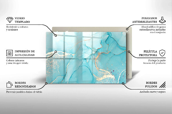 Protetor em vidro para fogão Pedra abstrata
