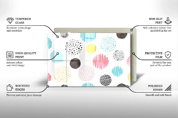 Protetor para fogão de vidro Formas pintadas