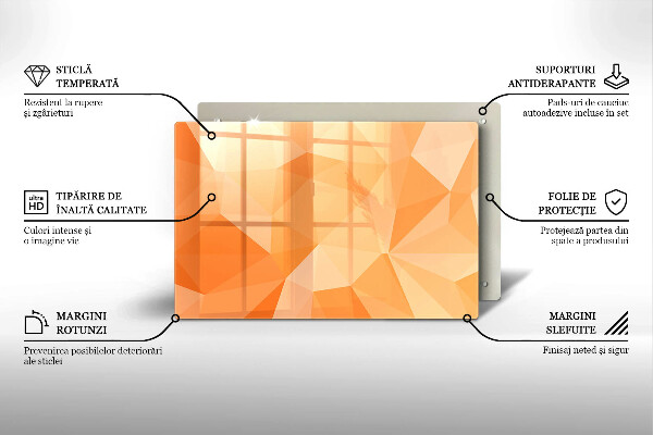 Protetor de fogão de vidro Fundo geométrico