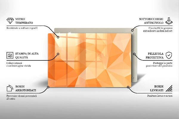 Protetor de fogão de vidro Fundo geométrico