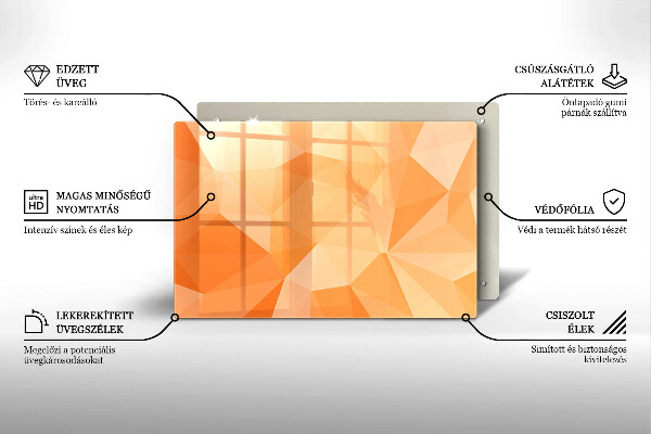 Protetor de fogão de vidro Fundo geométrico