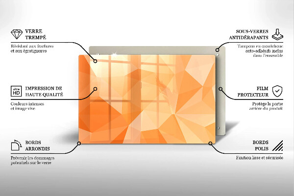 Protetor de fogão de vidro Fundo geométrico