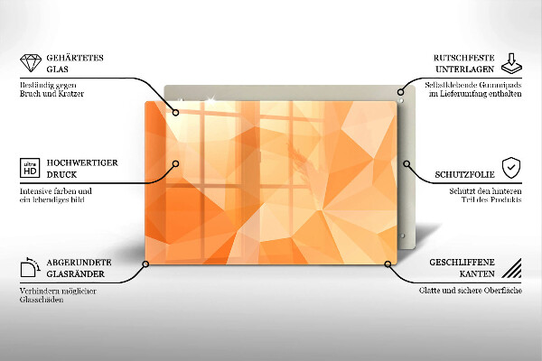 Protetor de fogão de vidro Fundo geométrico