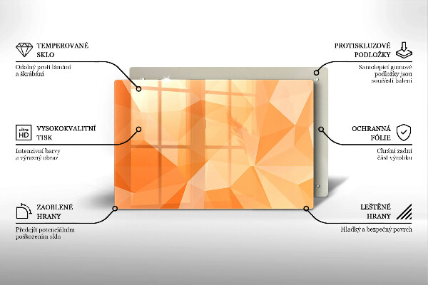 Protetor de fogão de vidro Fundo geométrico