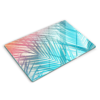 Protetor de fogão de vidro Folhas pastéis