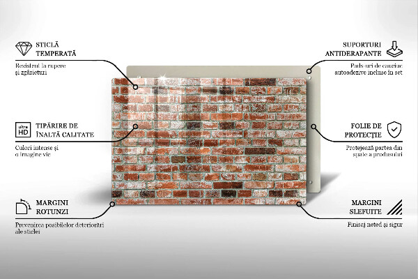 Protetor em vidro para fogão Parede de tijolos antigos