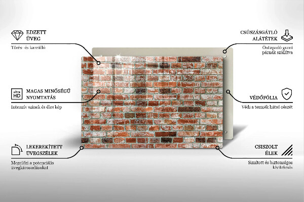 Protetor em vidro para fogão Parede de tijolos antigos
