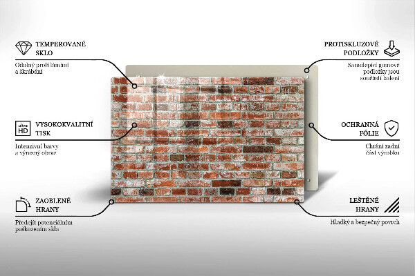 Protetor em vidro para fogão Parede de tijolos antigos