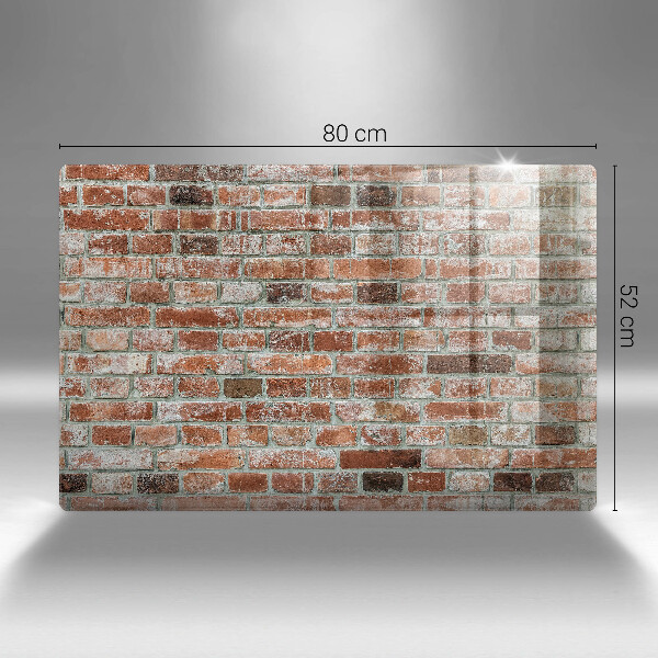 Protetor em vidro para fogão Parede de tijolos antigos