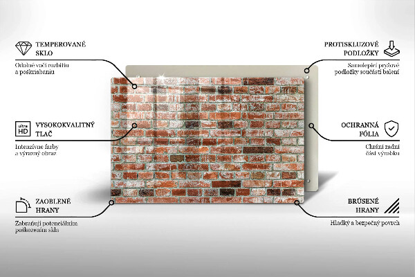 Protetor em vidro para fogão Parede de tijolos antigos