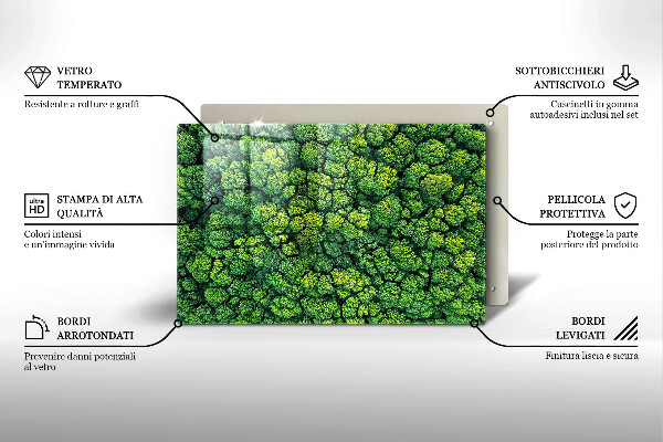 Protetor de fogão de vidro A natureza planta musgo