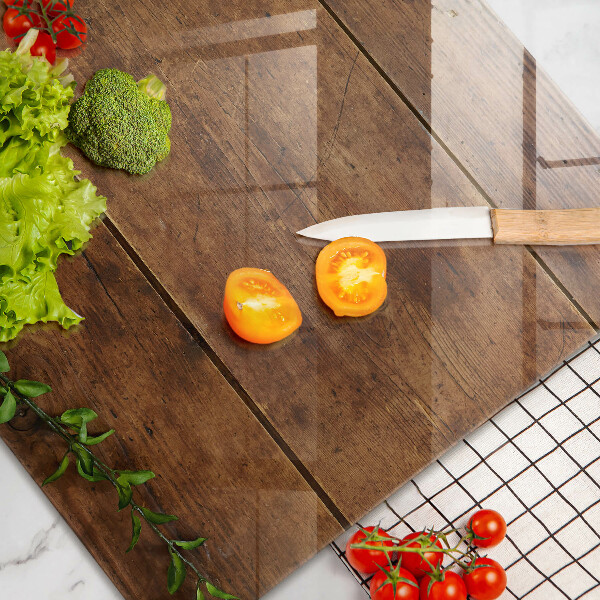 Protetor de fogão de vidro Tábuas e folhas de madeira