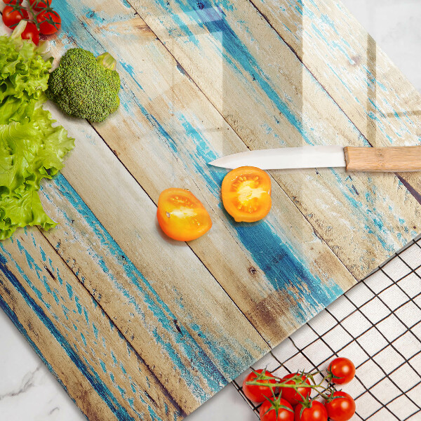 Protetor em vidro para fogão Tábuas de madeira retrô