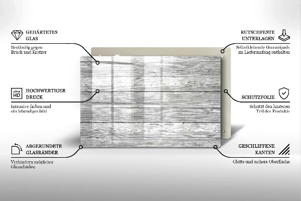 Protetor para fogão de vidro Tábuas de madeira velhas